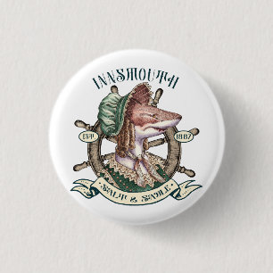 Innsmouth Salt & Sable - Shark Lady Ronde Button 3,2 Cm