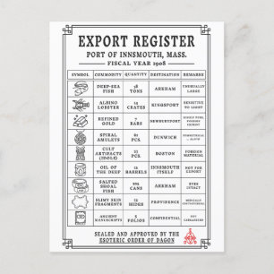 Innsmouth Shipping Manifest  diep Zee Feestdagenkaart