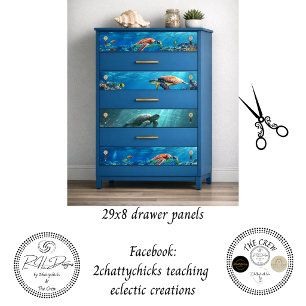 Inpakdecoupage 3 Kust Zeeschildpadden Papier Inpakpapier Vel
