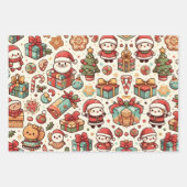 Inpakpapier Flat Sheet Set van 3-Kerstmis (Voorkant)