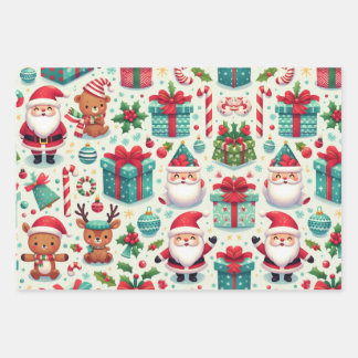 Inpakpapier Flat Sheet Set van 3-Kerstmis Vel