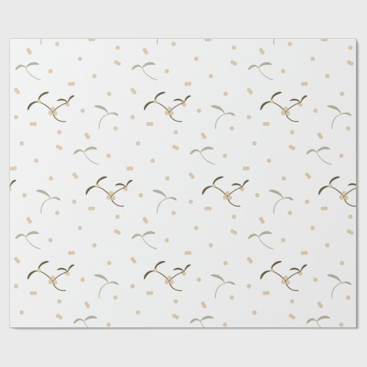 inpakpapier met een mistletoe patroon (Vlak)