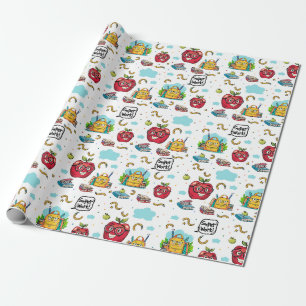inpakpapier met schoolthema
