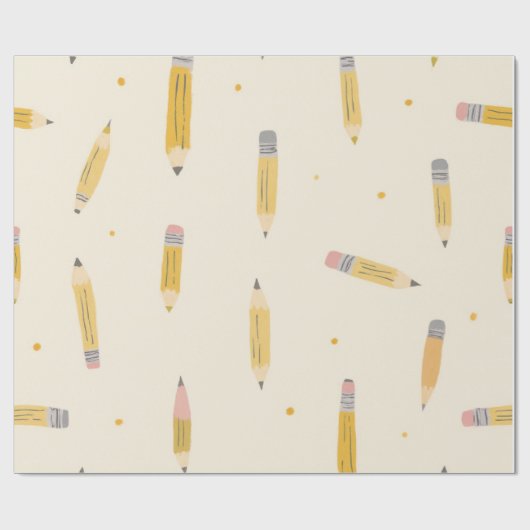 Inpakpapier (potloodpatroon met potloden) (Vlak)