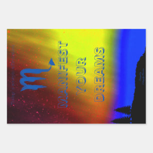 Inpakpapier- Schorpioen-Manifest uw dromen Inpakpapier Vel