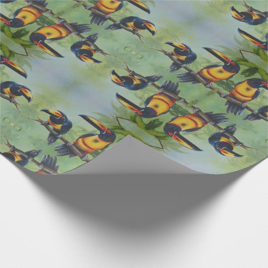 Inpakpapier - Tropische vogels 02 (Hoek)