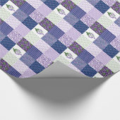 Inpakpapier: Violet Faux-Patchwork Patroon Cadeaupapier (Hoek)
