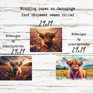 Inpakpapier voor Decoupage 3 Whimsical Highlands Vel