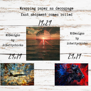 Inpakpapier voor Decoupage Patriottisch Amerikaans Vel