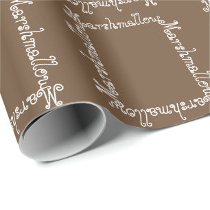 Inpakpapier voor marshmallow- en cacaotypografie