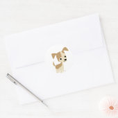 Inquisitieve kleine hond cartoon sticker (Envelop)