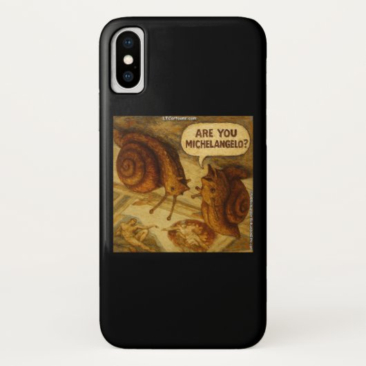 Inquisitive Snail & Michelangelo Parody Cartoon  Case-Mate iPhone Case (Achterkant)