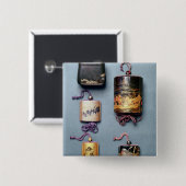 Inro- en tabakszak vierkante button 5,1 cm (Voorkant /achterkant)