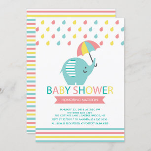 Inroeping van kleurrijk Baby shower Kaart