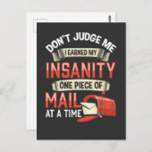 Insane Mailman Quote voor Crazy Mail Carrier Briefkaart (Voorkant / Achterkant)