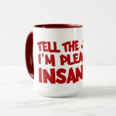 INSANITÉ PLEA tasse - choisir style & couleur (Devant gauche)
