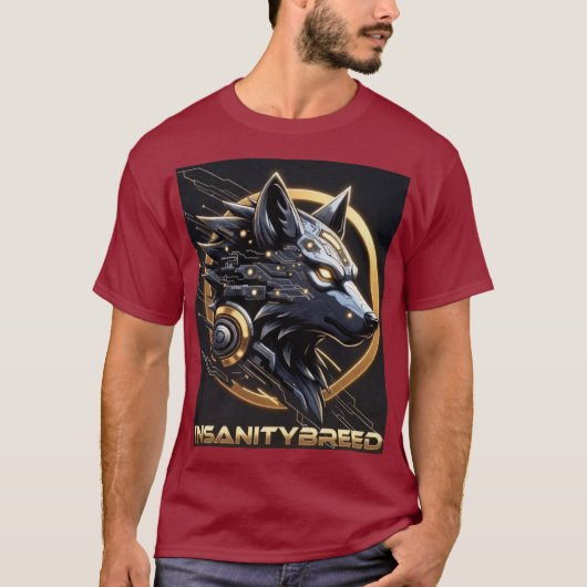 INSANITYBREED - Cybernetic Wolf Tech T-Shirt (AI A (Devant)