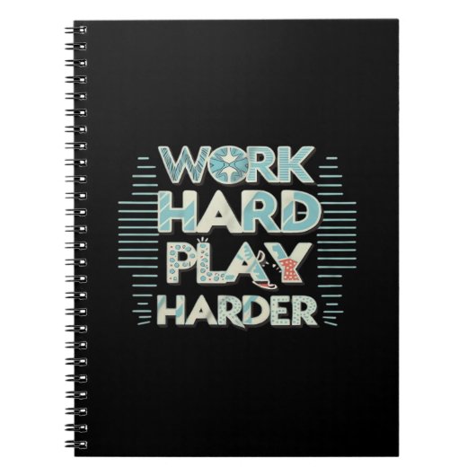 Inscriptie Werk Hard Play Hard Classic Notitieboek (Voorkant)