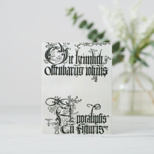 Inscripties in Gothic script Briefkaart (Staand voorkant)