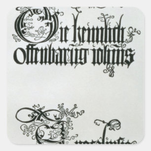 Inscripties in Gothic script Vierkante Sticker
