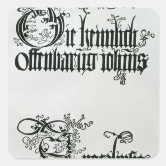 Inscripties in Gothic script Vierkante Sticker (Voorkant)