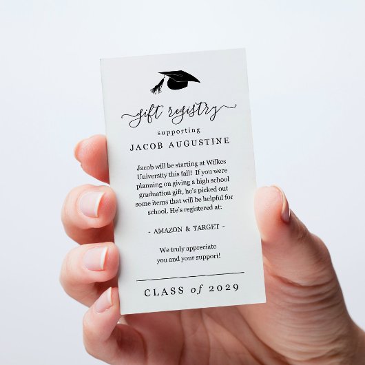 Inscription de la carte cadeau de diplôme