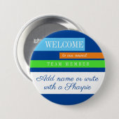 Inscription d'un nouveau badge de nom d'accueil d' (Devant & derrière)