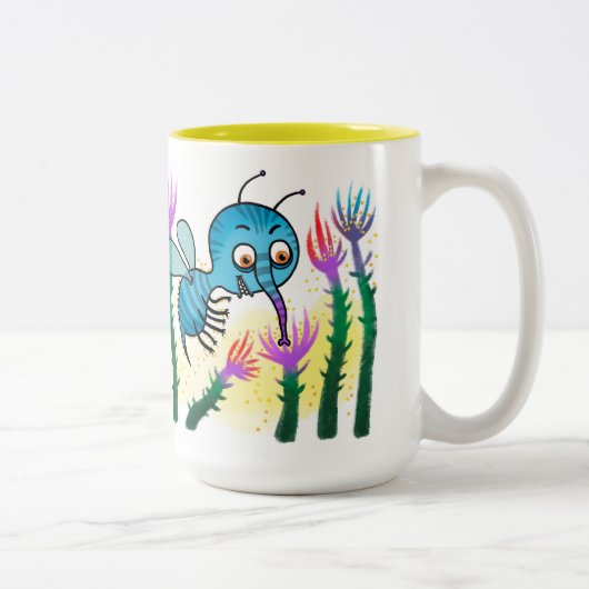 Insect and flowers tweekleurige koffiemok (Rechts)