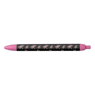 Insect Art roze dragonfly Zwarte Inkt Pen