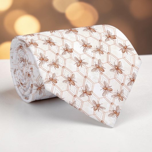 Insect Bug Bee Pattern Custom Necktie Stropdas