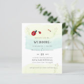 Insect Garden Waterverf WEDDING Uitnodiging (Staand voorkant)