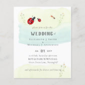 Insect Garden Waterverf WEDDING Uitnodiging (Voorkant)