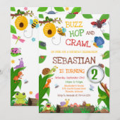 Insect Kids Birthday Invitation (Devant / Derrière)