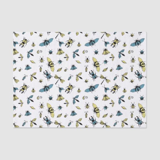 Insect Patroon | wit Tissuepapier (Voorkant)