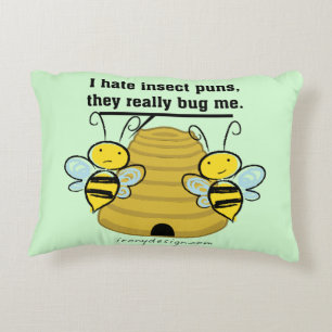 Insecte Puns Bug me Funny Bumble bijen Decoratief Kussen