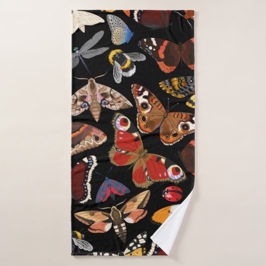 Insecteert naadloos patroon badhanddoek (Badhanddoek)