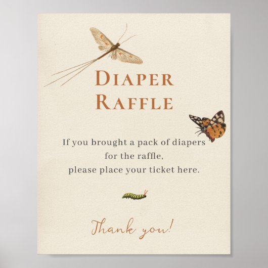  Insecten Baby shower Luier Raffle Poster (Voorkant)