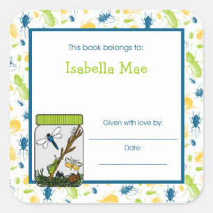 Insecten Bug Jar Boekplaat Boek Bord Sticker