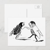  insecten dansen; blauw flesvliegen briefkaart (Voorkant / Achterkant)