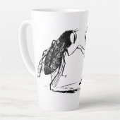  insecten dansen; blauw flesvliegen latte mok (Linkerhoek)