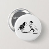  insecten dansen; blauw flesvliegen ronde button 5,7 cm (Voorkant /achterkant)