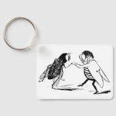  insecten dansen; blauw flesvliegen sleutelhanger (Achterkant)