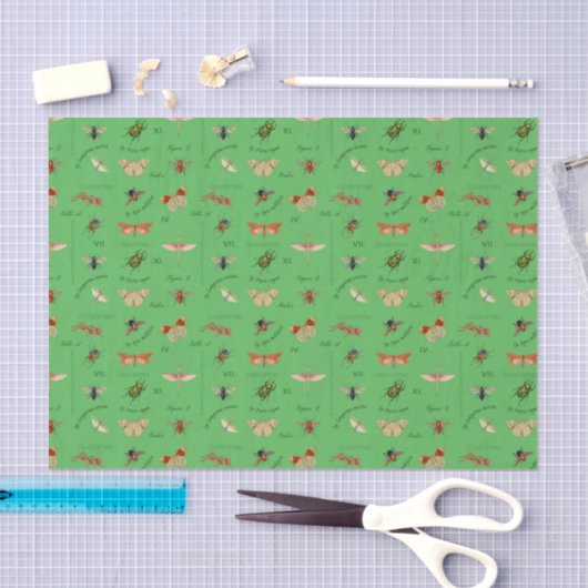  Insecten Decoupage Papier Sage Groen (Craft)