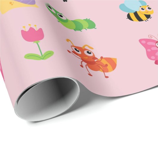 Insecten en bloemen cadeaupapier (Rol Hoek)