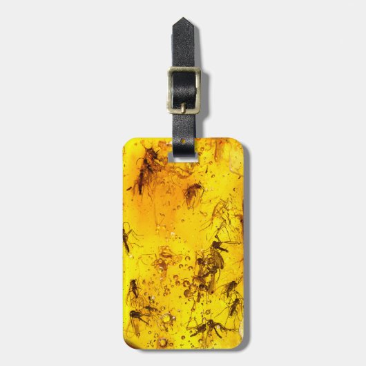 Insecten in ambergeel bagagelabel (Voorkant verticaal)