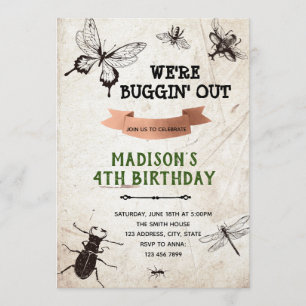  insecten natuur trail verjaardagsfeest kaart