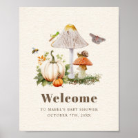 Insecten Paddestoel Woodland pompoen Baby shower