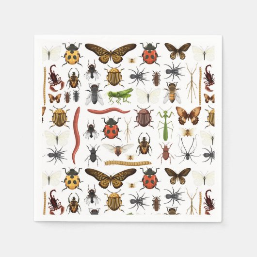 Insecten Papieren servetten, Tuin Bug Feestje Servet (Voorkant)