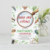 Insectenbeestjes verjaardag kaart (Staand voorkant)