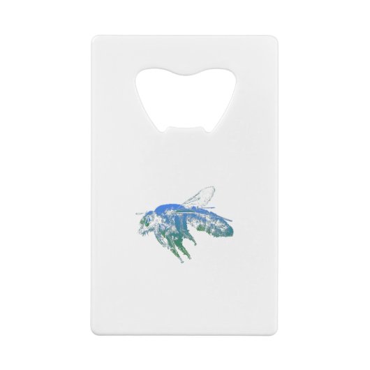 Insectenbijenblauw Kredietkaart Flessenopener (Achterkant)